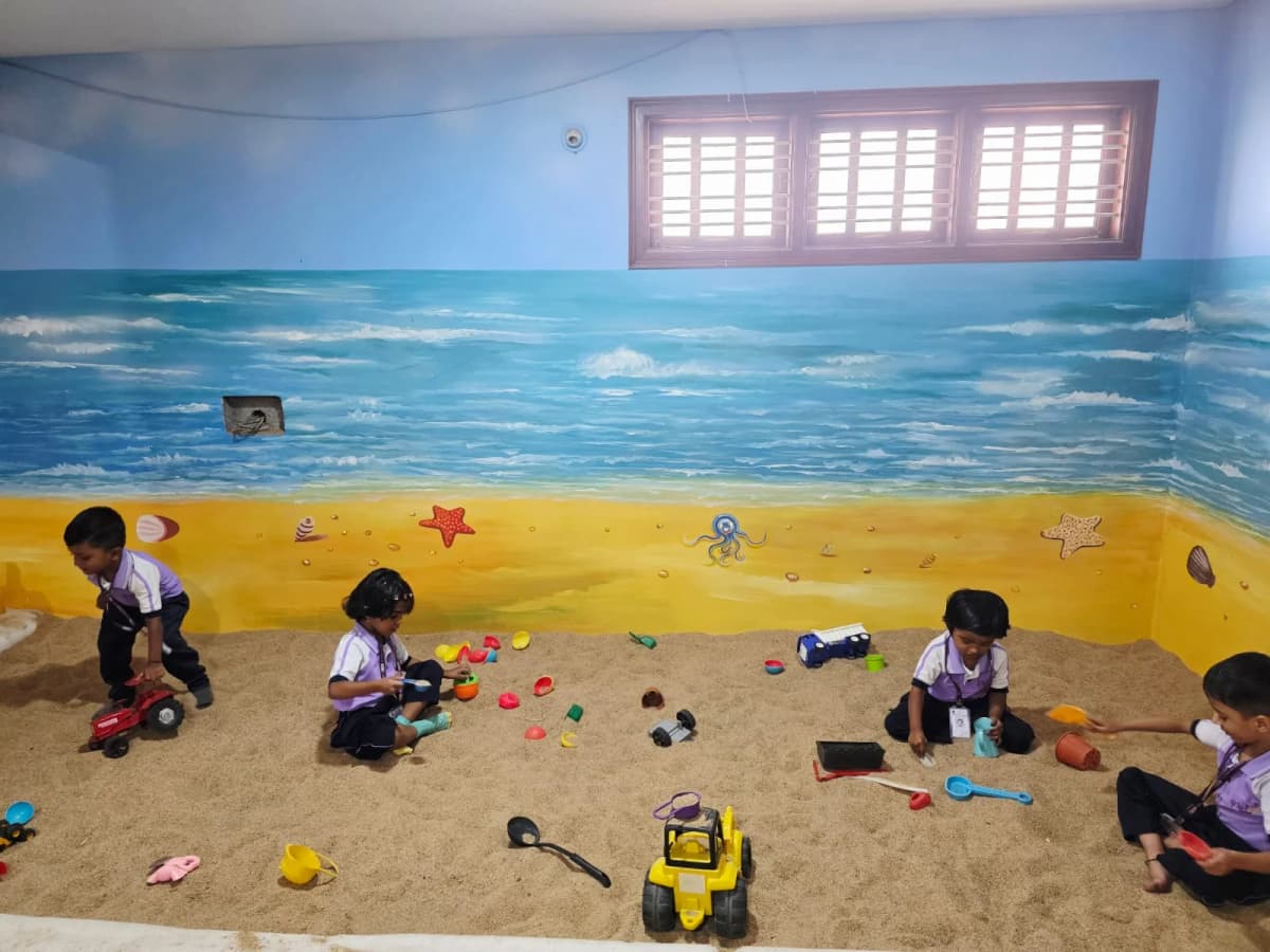 Sand pit playtime at FlyHigh Pre School