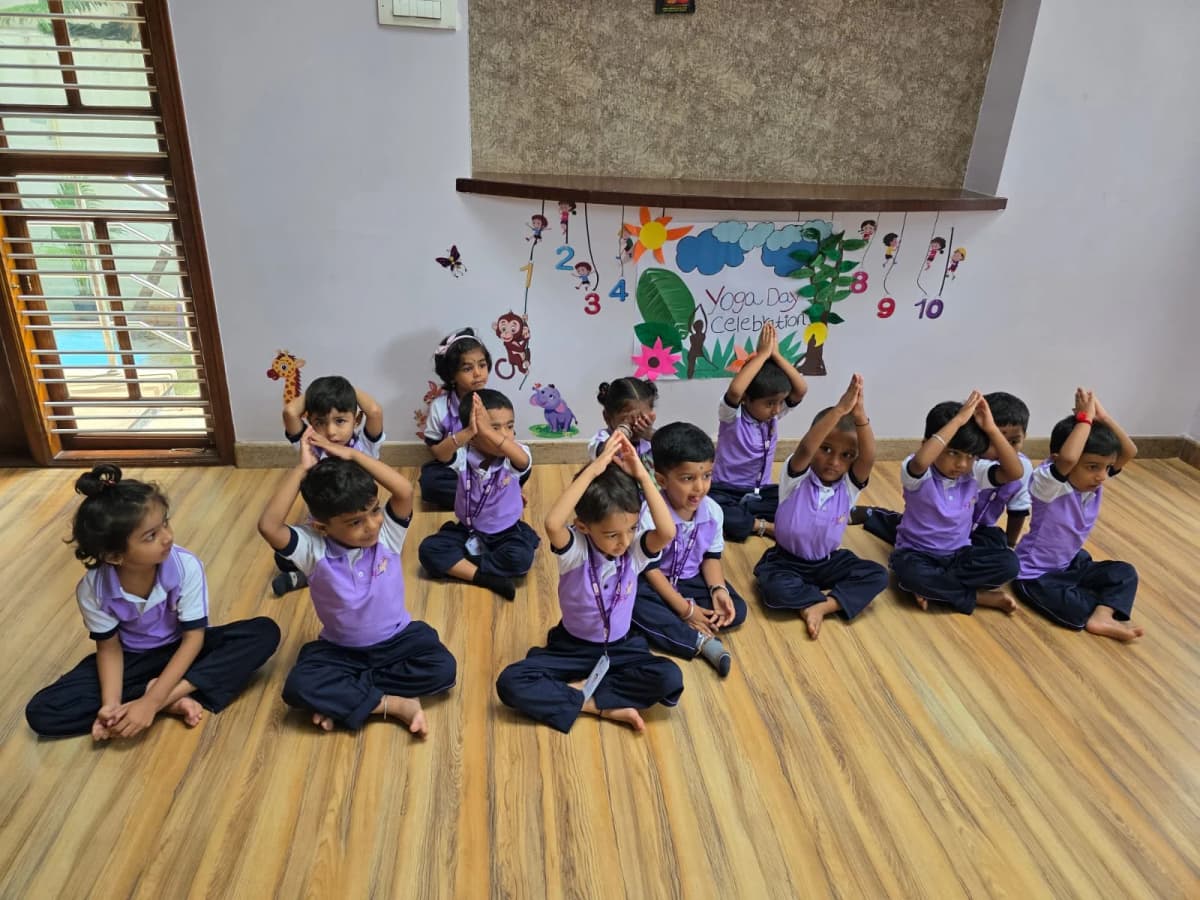 Yoga class for kids at FlyHigh Pre School